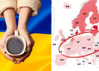 Ukrajina šálka kávy