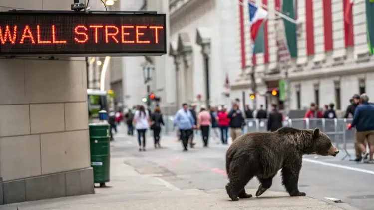 Medveď Wall Street akcie