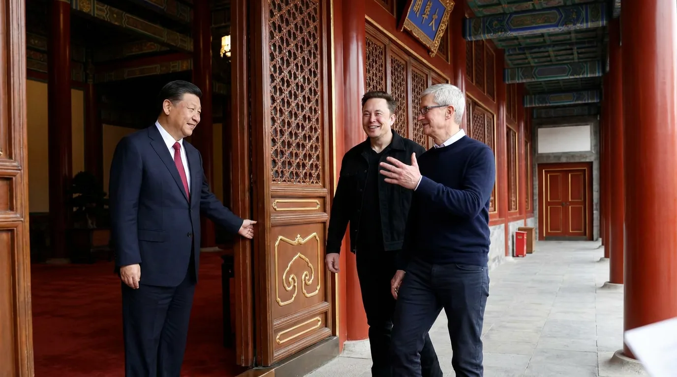 Xi Tin Ping Elon Musk Tim Cook