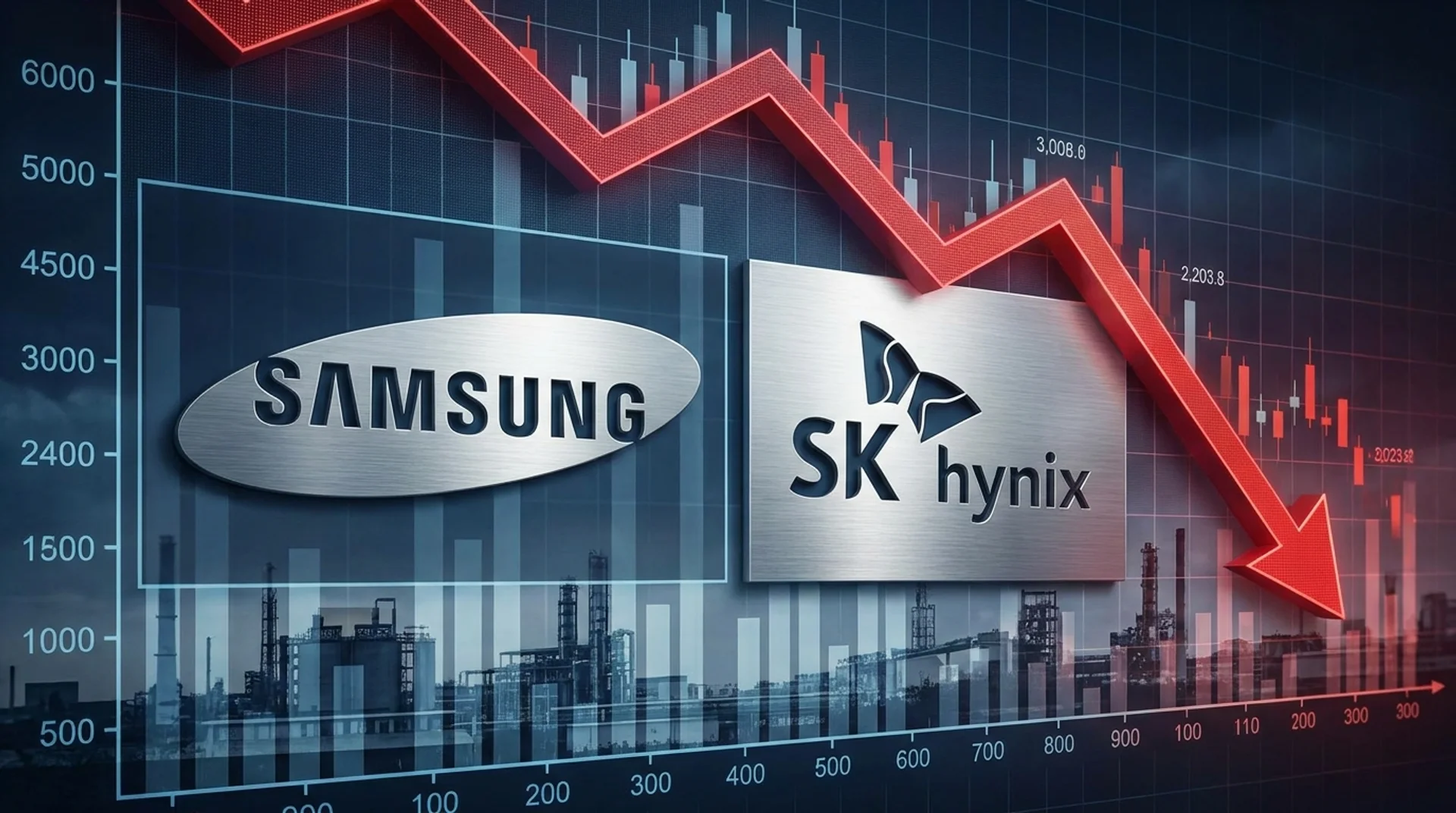 Samsung SK Hynix Pokles