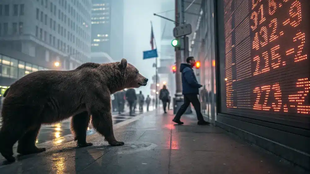 Medveď Wall Street akcie